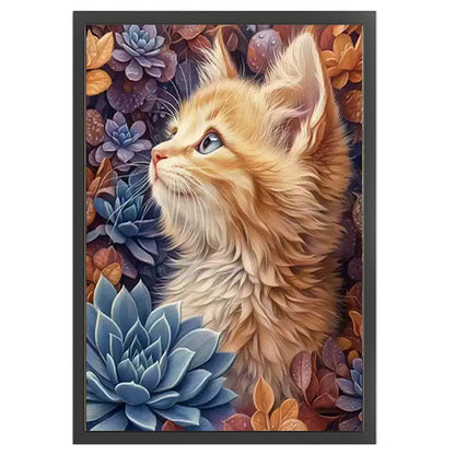 Succulent Cat - 11CT Stamped Cross Stitch 50*70CM£¨Mona Lisa Brand£©