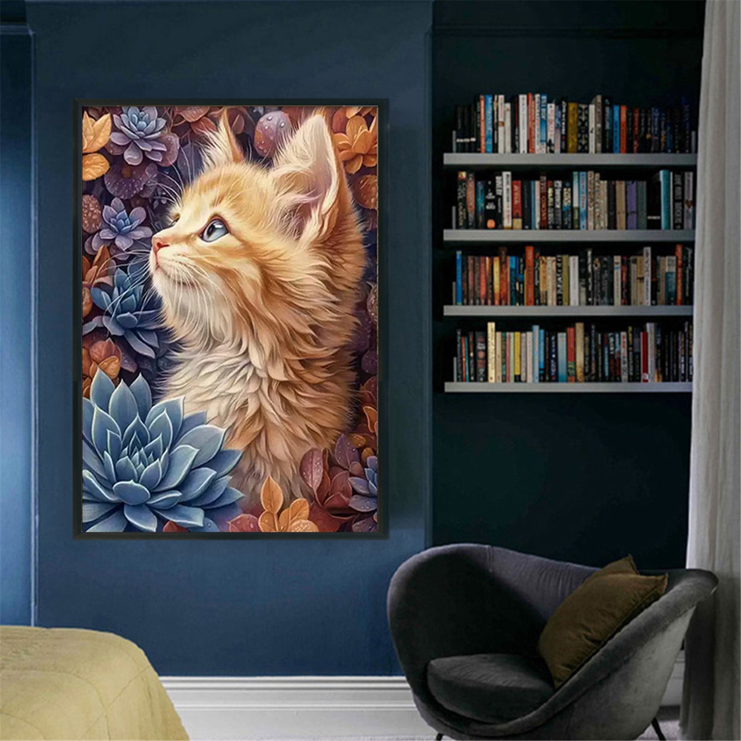 Succulent Cat - 11CT Stamped Cross Stitch 50*70CM£¨Mona Lisa Brand£©