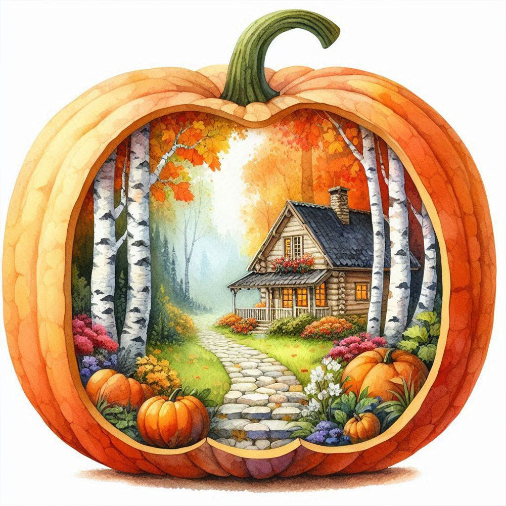 Autumn Pumpkin - Full Round Drill Diamond Painting 40*40CM