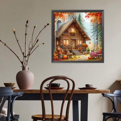 Autumn Cabin - Full Round Drill Diamond Painting 40*40CM