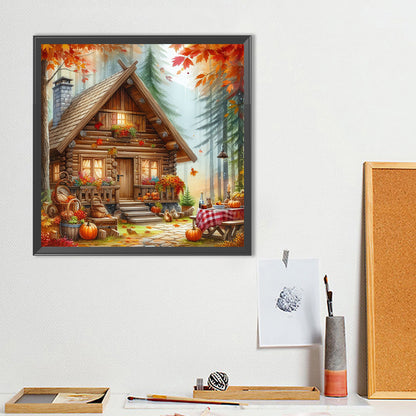 Autumn Cabin - Full Round Drill Diamond Painting 40*40CM