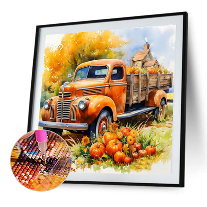 Autumn Pumpkin And Car - Full Round Drill Diamond Painting 40*40CM
