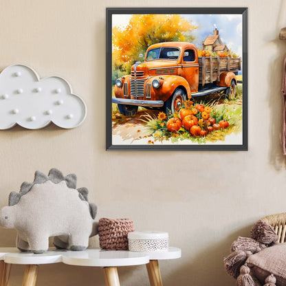 Autumn Pumpkin And Cart - Full Round Drill Diamond Painting 40*40CM
