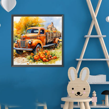Autumn Pumpkin And Cart - Full Round Drill Diamond Painting 40*40CM