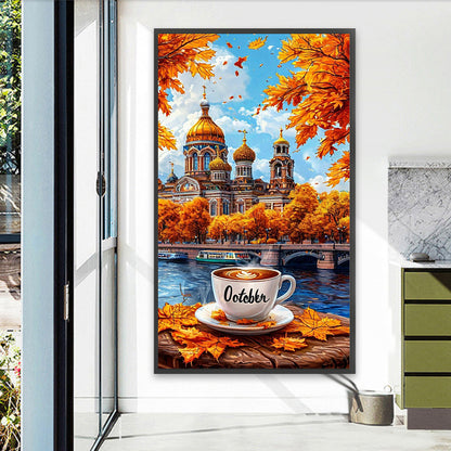 Autumn And Coffee - Full Round Drill Diamond Painting 40*70CM