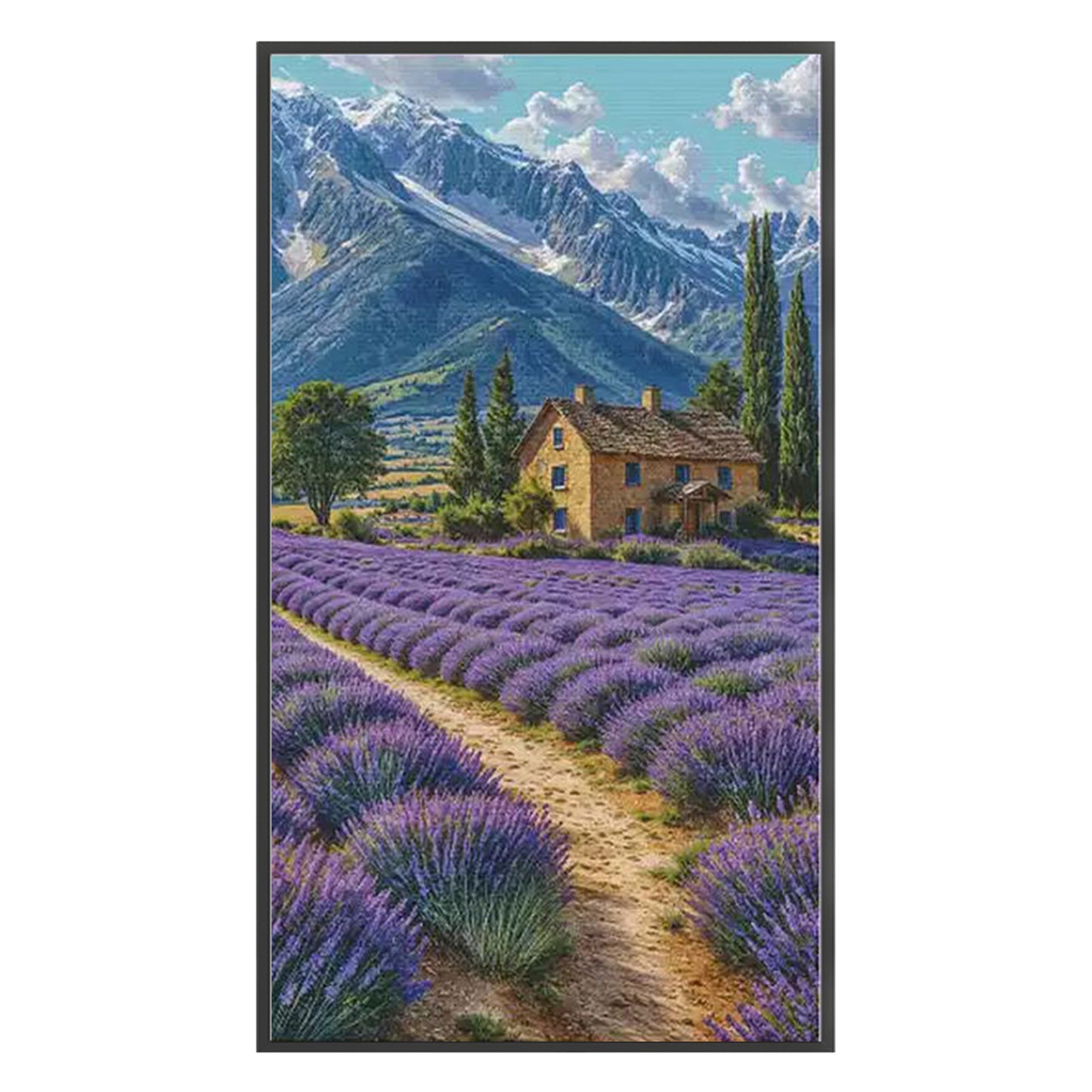 Lavender Fields At The Foot Of The Alps - 14CT Stamped Cross Stitch 65*110CM£¨Fairy Brand £©
