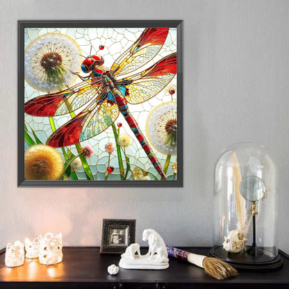 Dragonfly And Dandelions - Full Round Drill Diamond Painting 40*40CM