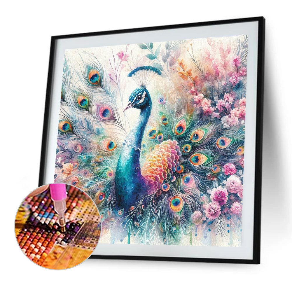Peacock - Full Round Drill Diamond Painting 40*40CM