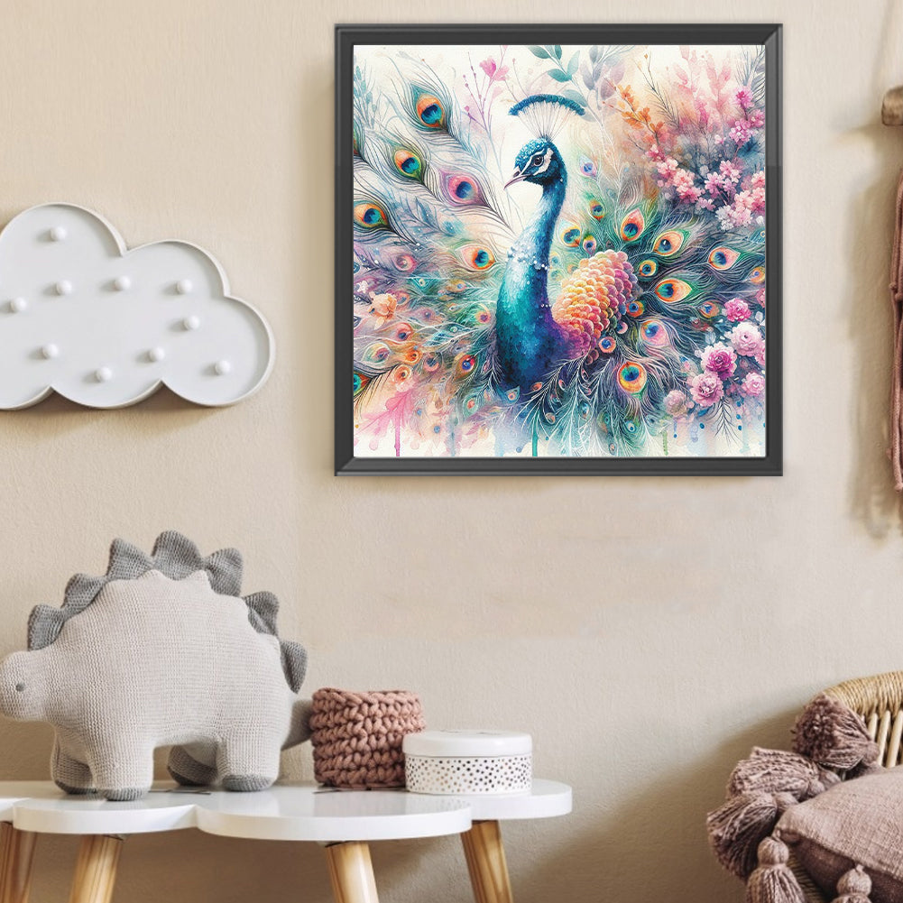 Peacock - Full Round Drill Diamond Painting 40*40CM