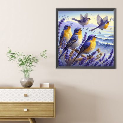 Bird And Lavender - Full Round Drill Diamond Painting 40*40CM