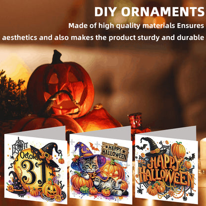 6PCS DIY Diamond Art Greeting Cards Congratulations Cards & Gifts (Halloween)