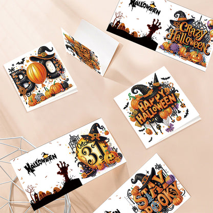 6PCS DIY Diamond Art Greeting Cards Congratulations Cards & Gifts (Halloween)