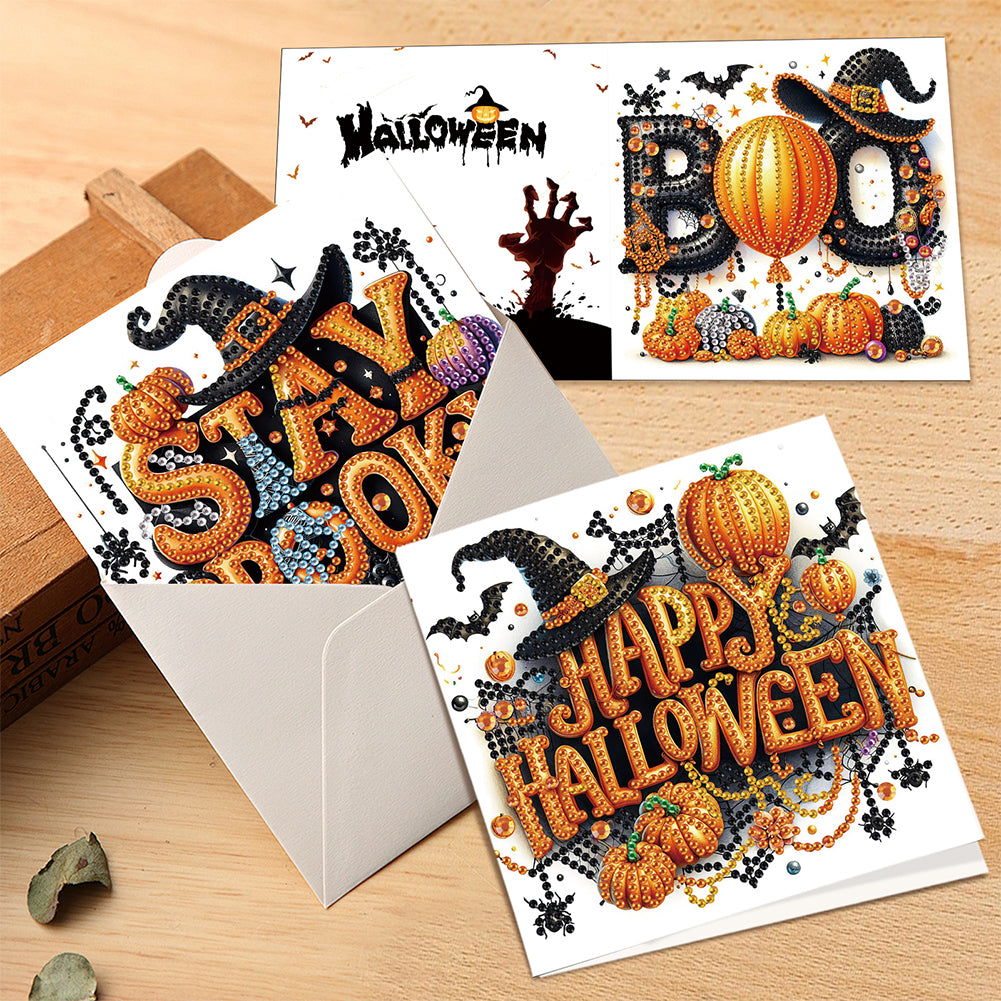 6PCS DIY Diamond Art Greeting Cards Congratulations Cards & Gifts (Halloween)