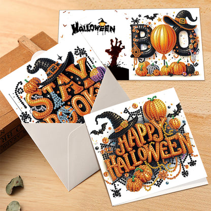 6PCS DIY Diamond Art Greeting Cards Congratulations Cards & Gifts (Halloween)