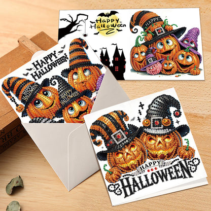 6PCS DIY Diamond Art Greeting Cards Congratulations Cards & Gifts (Halloween)