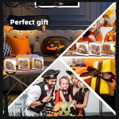 6PCS DIY Diamond Art Greeting Cards Congratulations Cards & Gifts (Halloween)