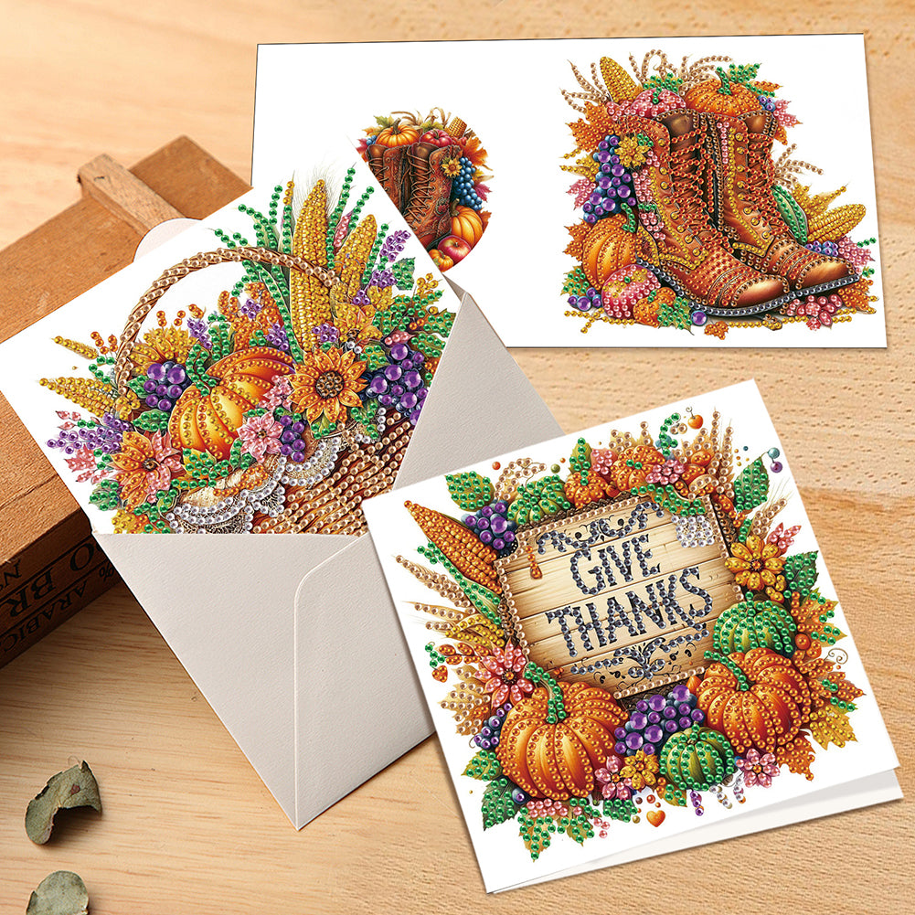 6PCS DIY Diamond Art Greeting Cards Congratulations Cards & Gifts (Halloween)