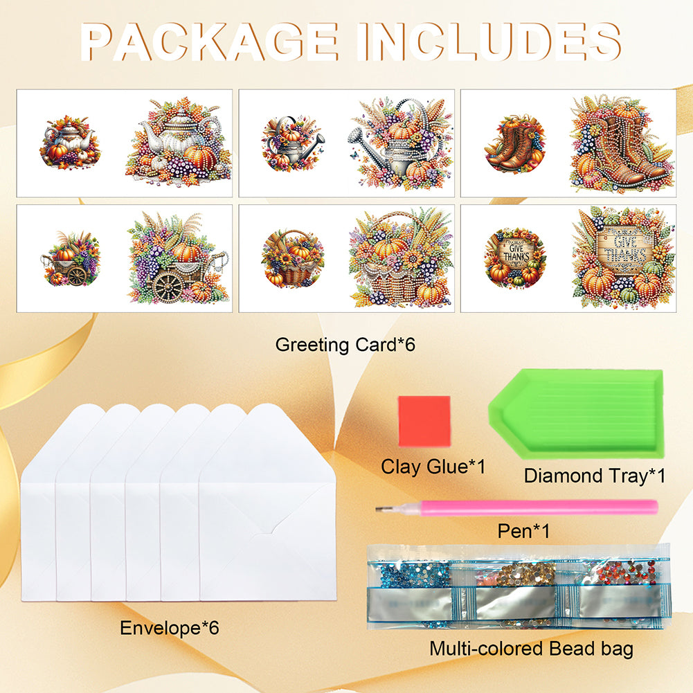 6PCS DIY Diamond Art Greeting Cards Congratulations Cards & Gifts (Halloween)