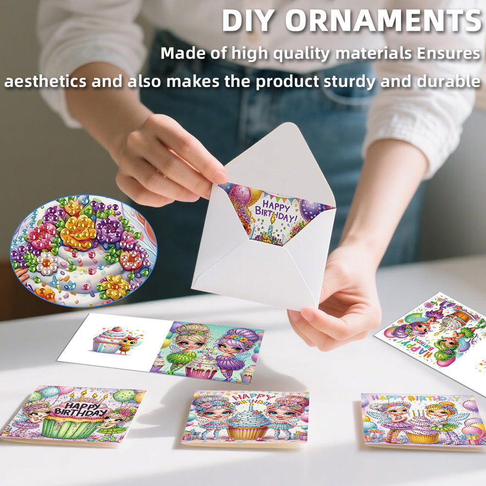 6PCS DIY Diamond Art Greeting Cards Congratulations Cards & Gifts (Sisters)