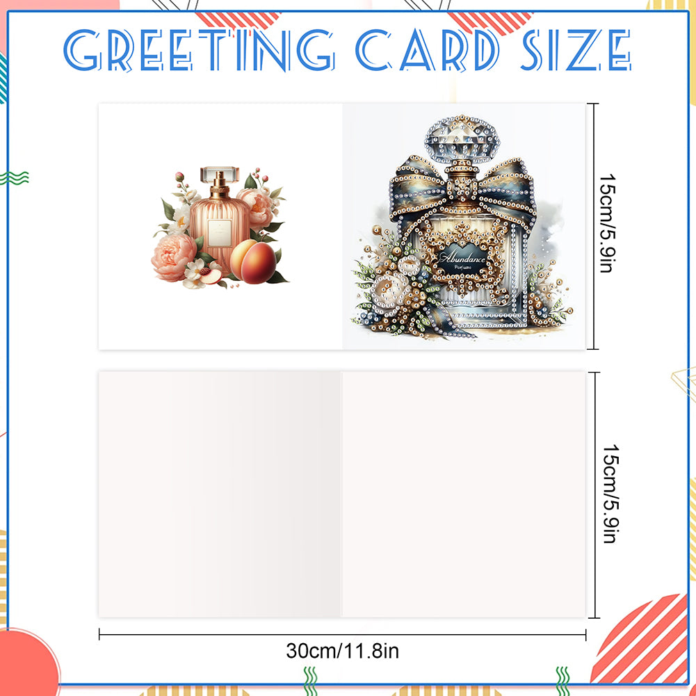 6PCS DIY Diamond Art Greeting Cards Congratulations Cards & Gifts (Perfume)