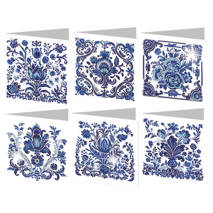 6PCS DIY Diamond Art Greeting Cards Congratulations Cards & Gifts (Porcelain)