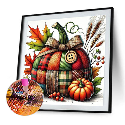 Autumn Patchwork Pumpkin - Full Square Drill Diamond Painting 30*30CM