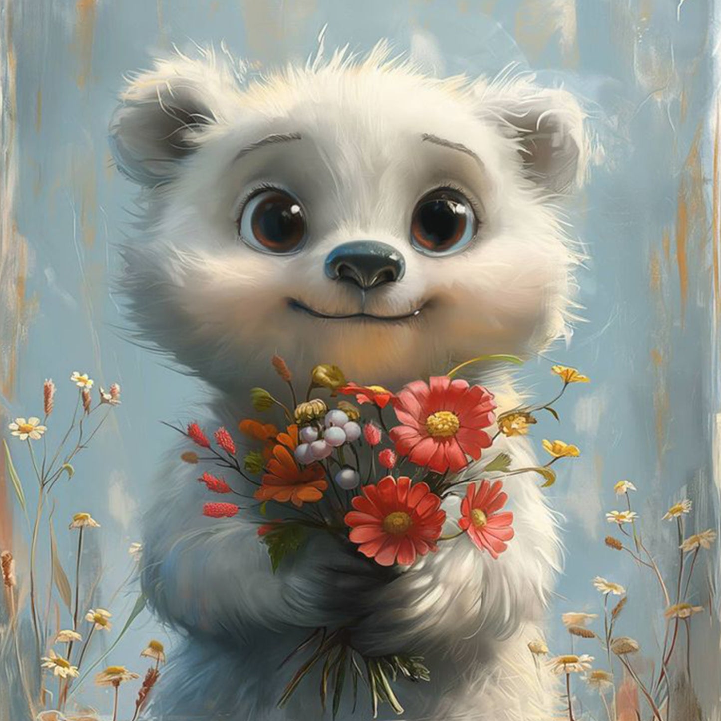 Cute Polar Bear - Full Square Drill Diamond Painting 30*30CM