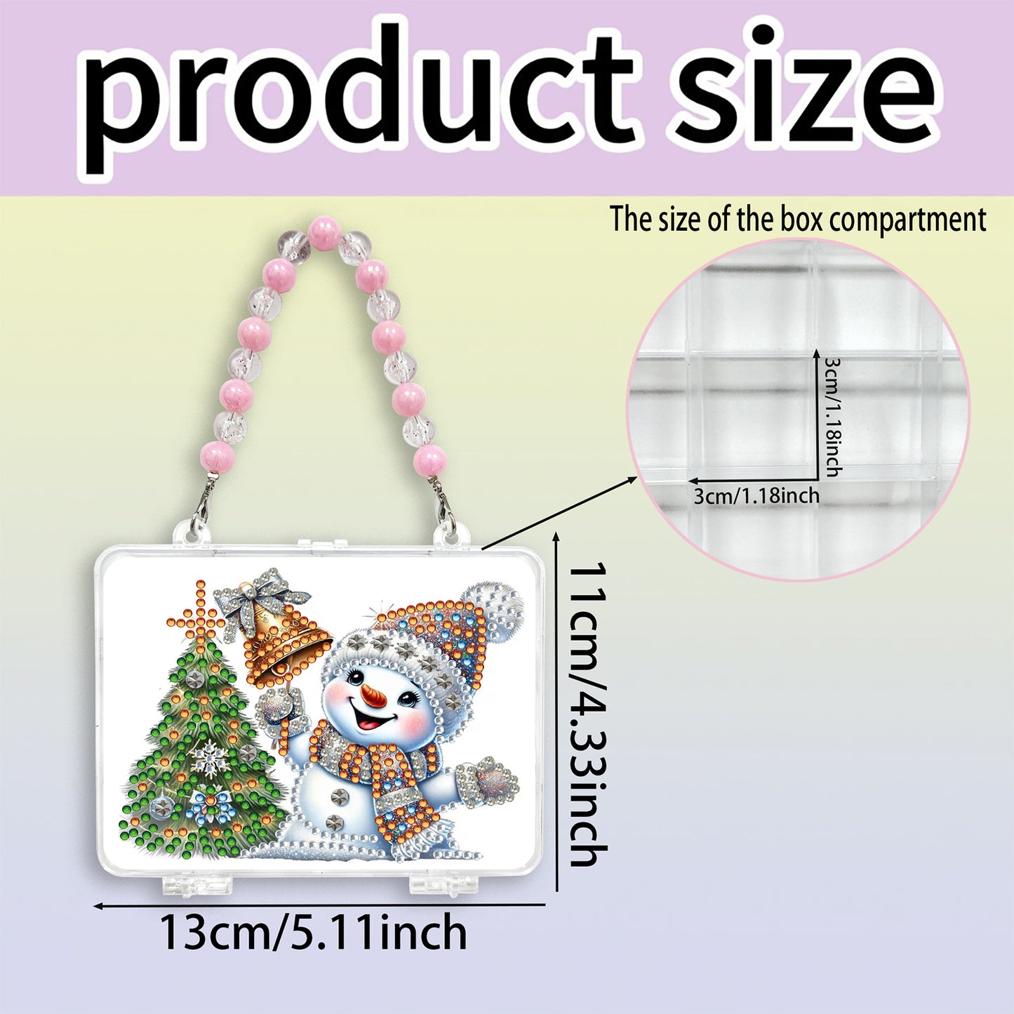 DIY Diamond Painting Bead Storage Bag Rhinestones Jewelry Case (Christmas Tree)