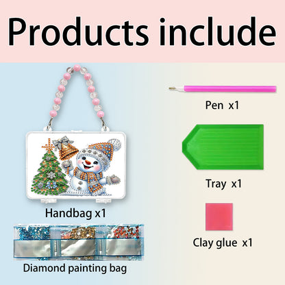 DIY Diamond Painting Bead Storage Bag Rhinestones Jewelry Case (Christmas Tree)