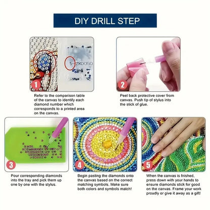 DIY Diamond Painting Bead Storage Handbag Rhinestones Jewelry Case (New Year)