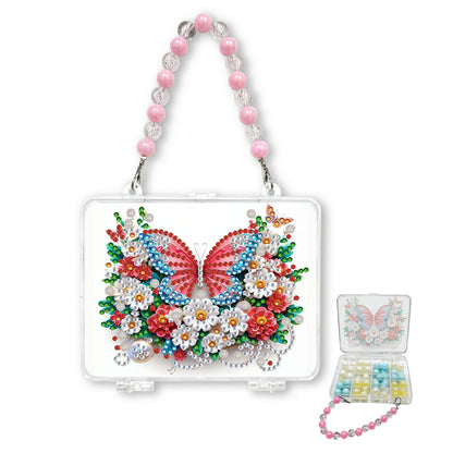 DIY Diamond Painting Bead Storage Handbag Rhinestones Jewelry Case (Butterfly)