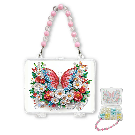 DIY Diamond Painting Bead Storage Handbag Rhinestones Jewelry Case (Butterfly)