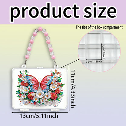 DIY Diamond Painting Bead Storage Handbag Rhinestones Jewelry Case (Butterfly)