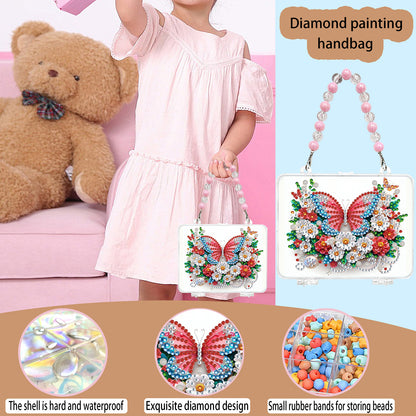 DIY Diamond Painting Bead Storage Handbag Rhinestones Jewelry Case (Butterfly)