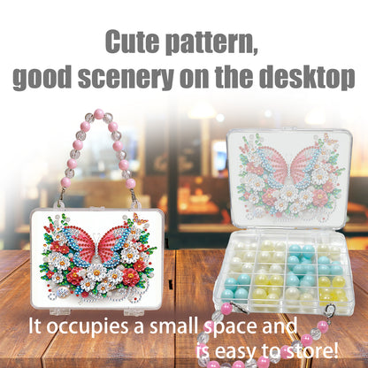 DIY Diamond Painting Bead Storage Handbag Rhinestones Jewelry Case (Butterfly)