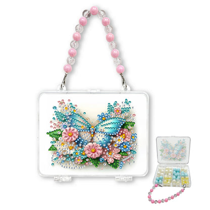 DIY Diamond Painting Bead Storage Handbag Rhinestones Jewelry Case (Butterfly)
