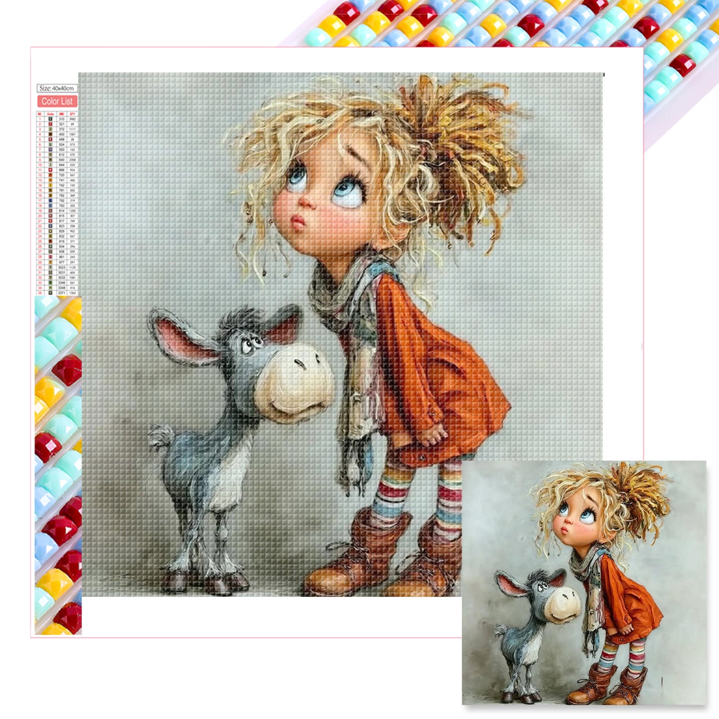 Funny Little Girl - Full Square Drill Diamond Painting 40*40CM
