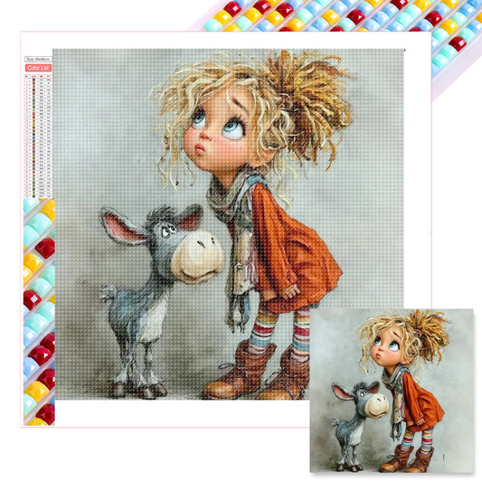 Funny Little Girl - Full Square Drill Diamond Painting 40*40CM