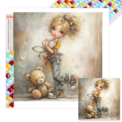 Crazy Little Girl - Full Square Drill Diamond Painting 40*40CM