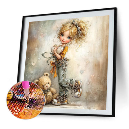 Funny Little Girl - Full Square Drill Diamond Painting 40*40CM