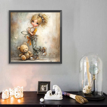 Funny Little Girl - Full Square Drill Diamond Painting 40*40CM