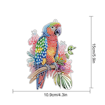 2pcs Parrot 2D Flat DIY Diamond Painting Set Diamond Art Pendant Wall Decor