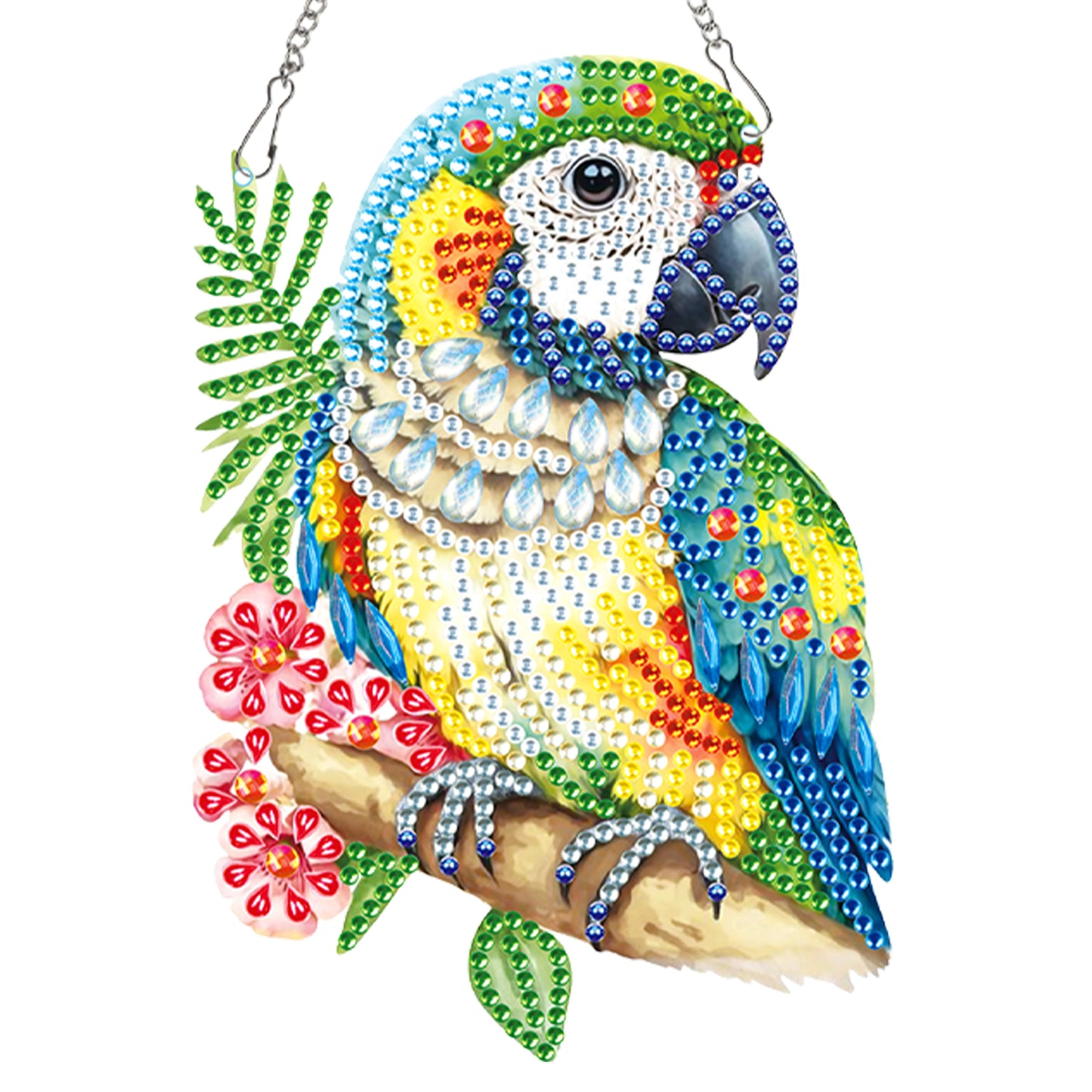 2pcs Parrot 2D Flat DIY Diamond Painting Set Diamond Art Pendant Wall Decor