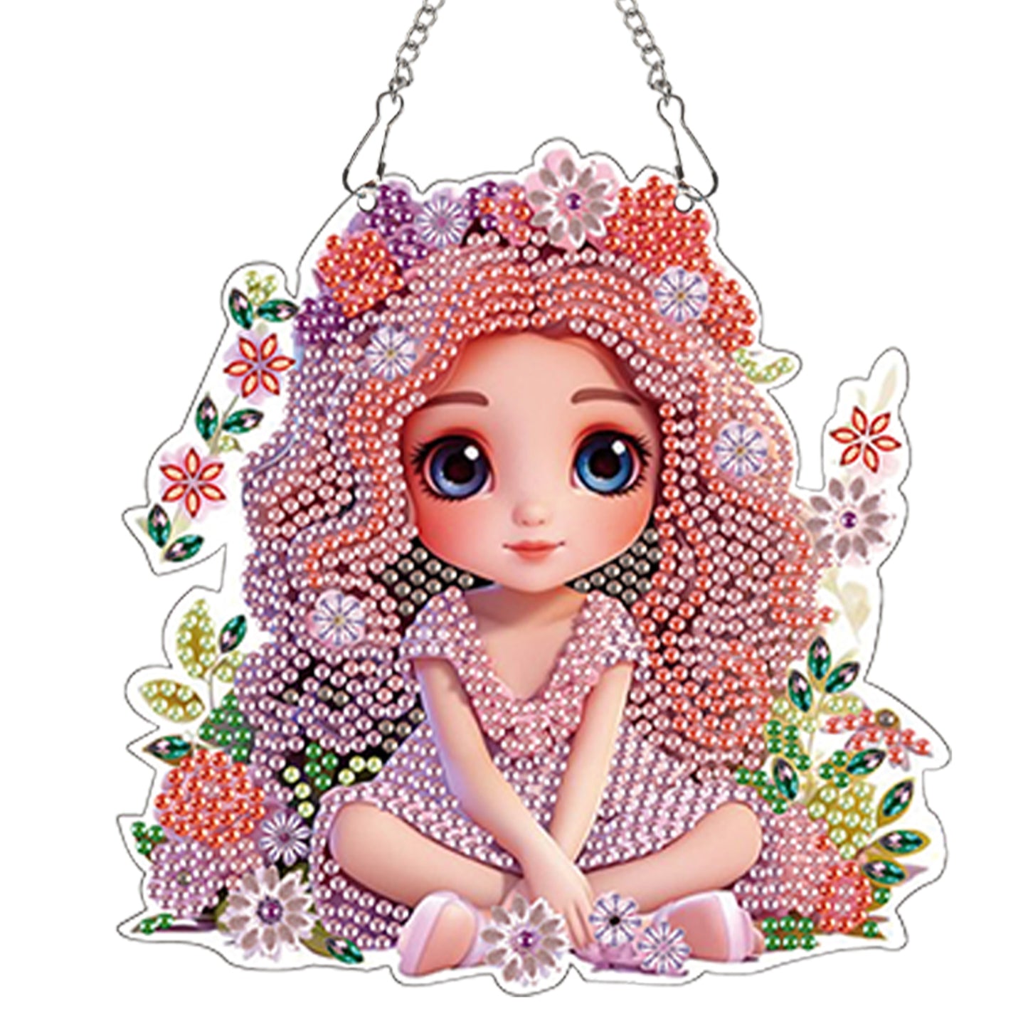 2pcs Elf Girl 2D Flat DIY Diamond Painting Set Diamond Art Pendant Wall Decor