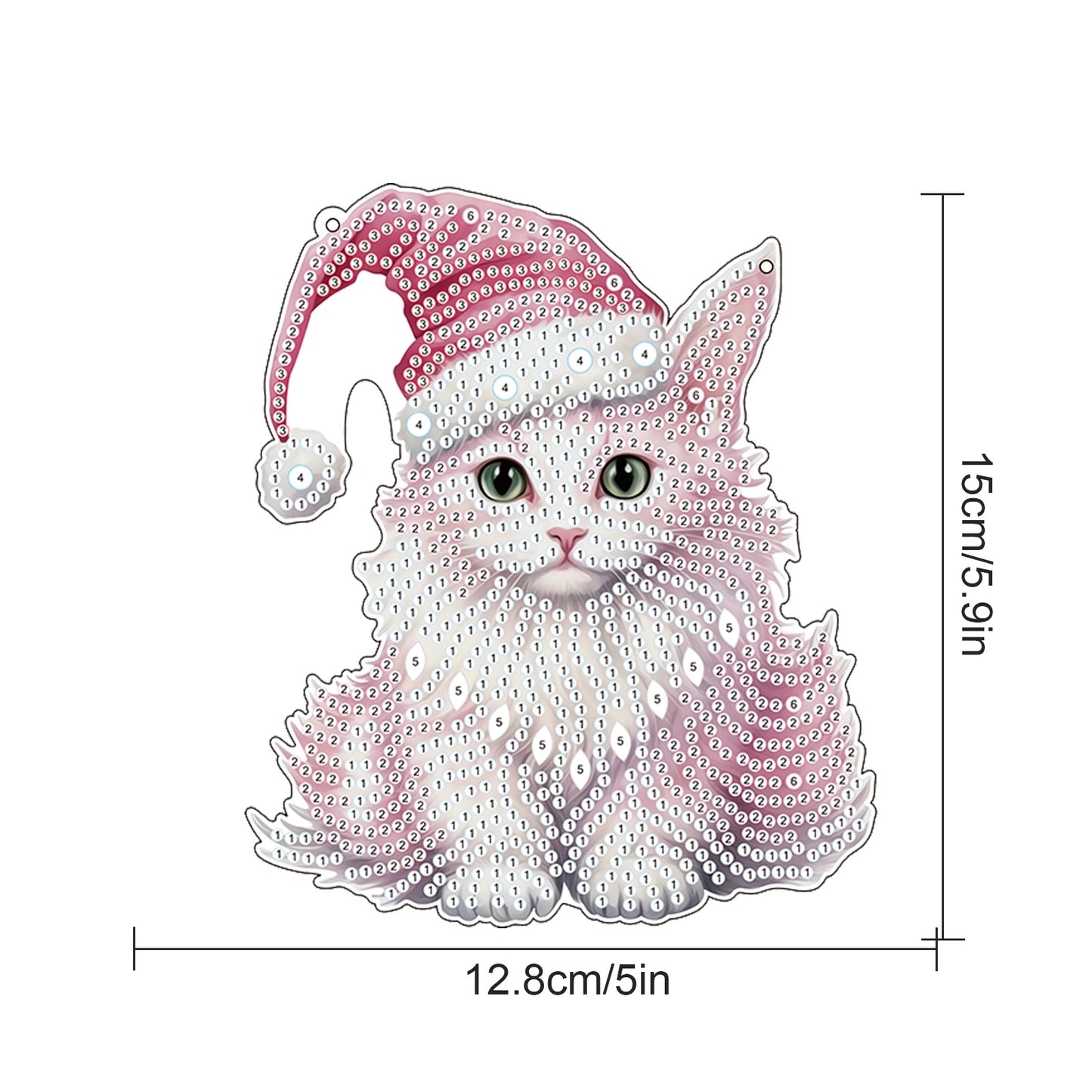 2pcs Dog Cat 2D Flat DIY Diamond Painting Set Diamond Art Pendant Wall Decor