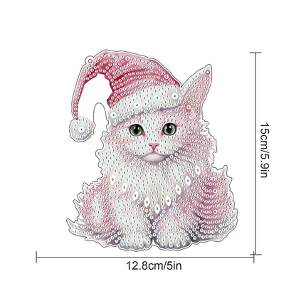 2pcs Dog Cat 2D Flat DIY Diamond Painting Set Diamond Art Pendant Wall Decor