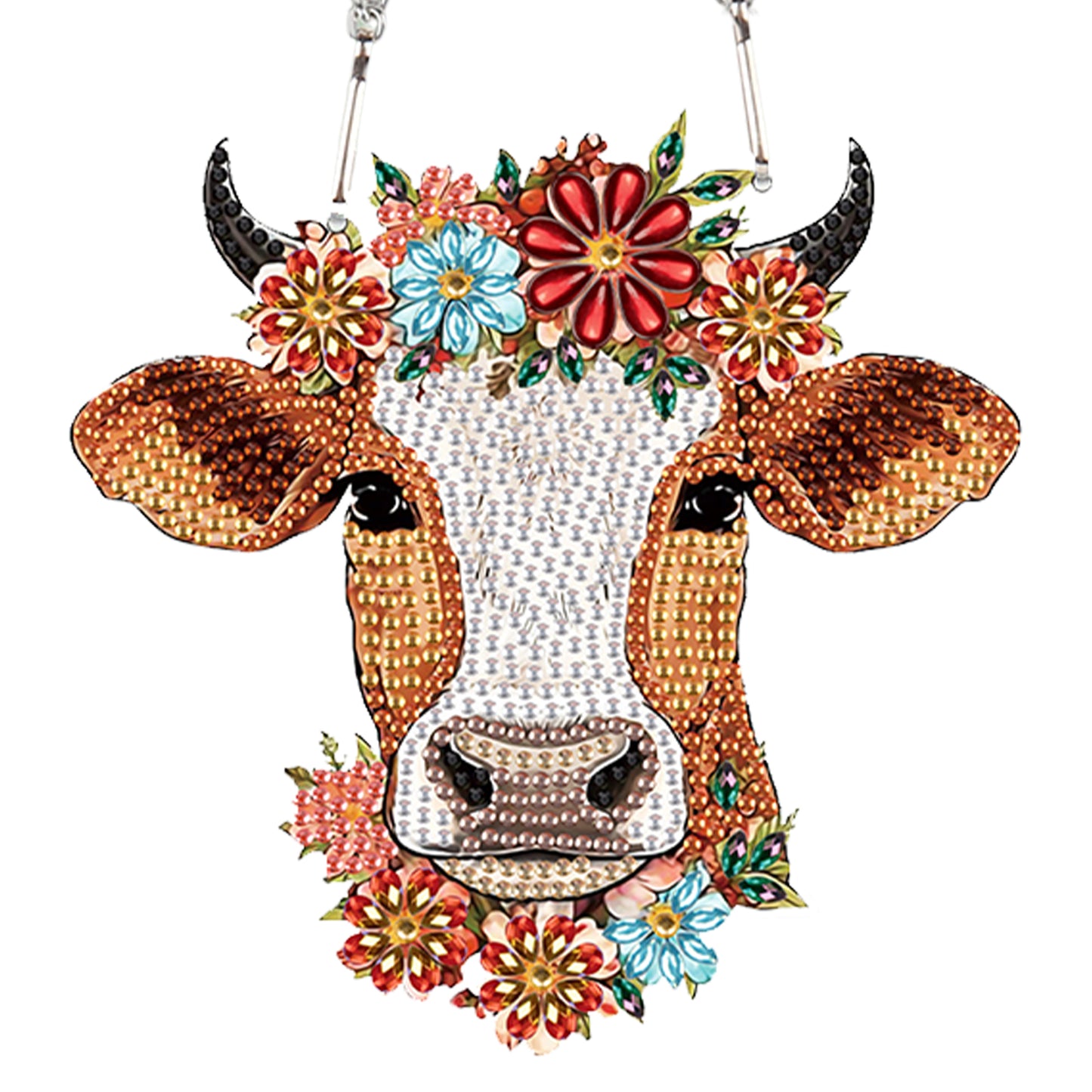 2pcs Cow 2D Flat DIY Diamond Painting Set Diamond Art Pendant Wall Door Decor