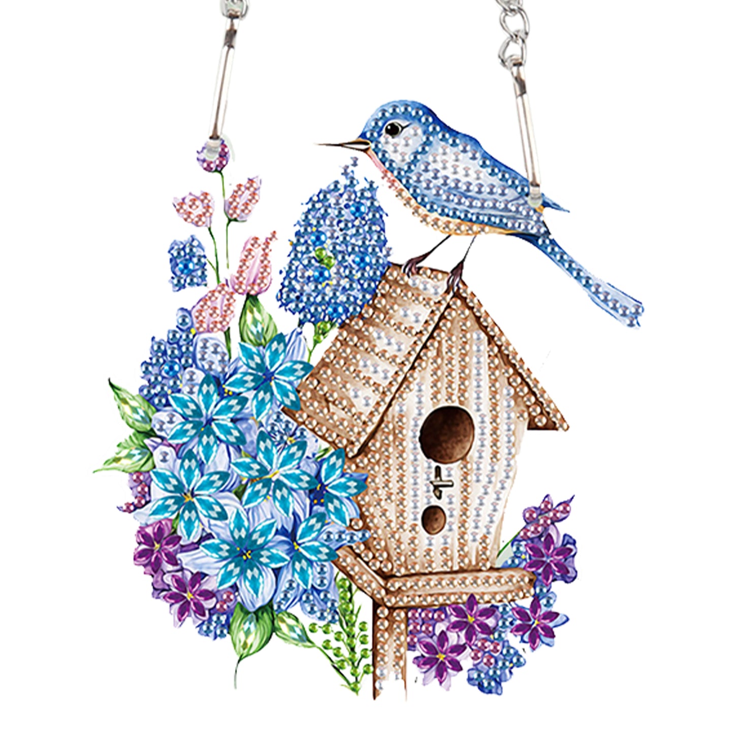 2pcs Flower Bird 2D Flat DIY Diamond Painting Set Diamond Art Pendant Wall Decor
