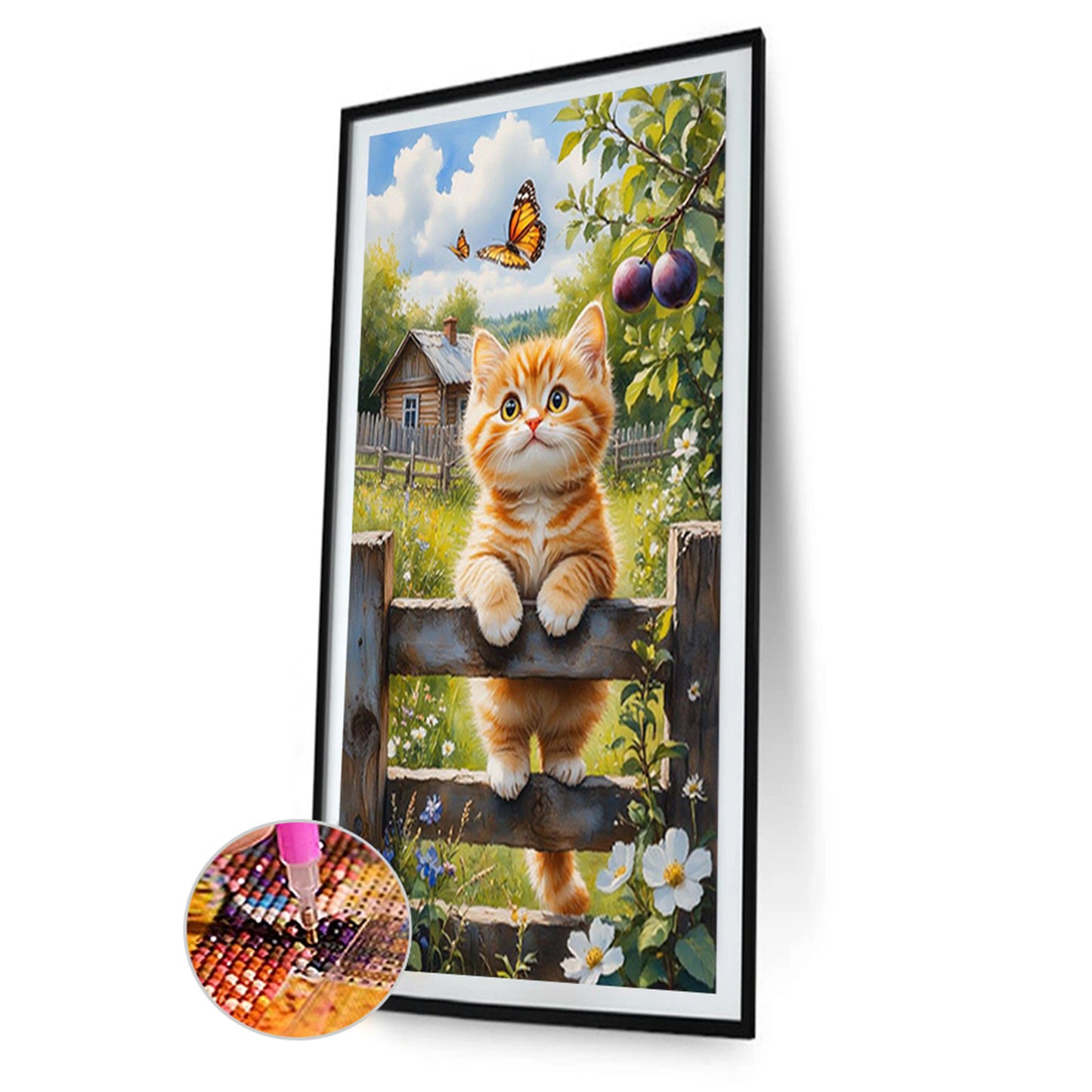 Cat - Full Round Drill Diamond Painting 40*70CM