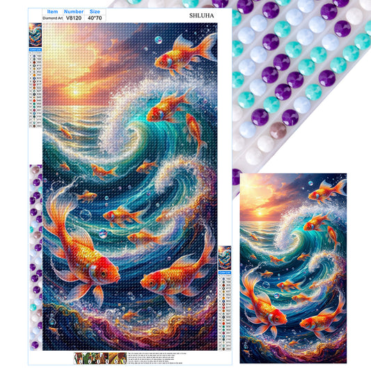 Fish In Water - Full Round Drill Diamond Painting 40*70CM